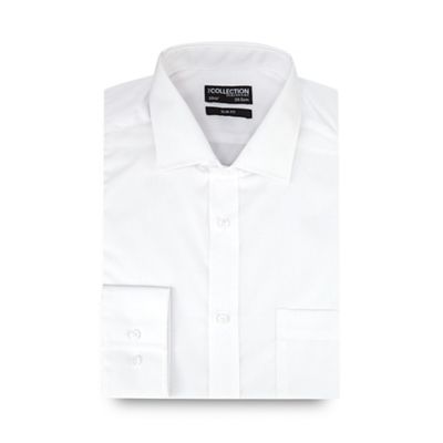 The Collection Big and tall white slim fit long sleeve formal shirt